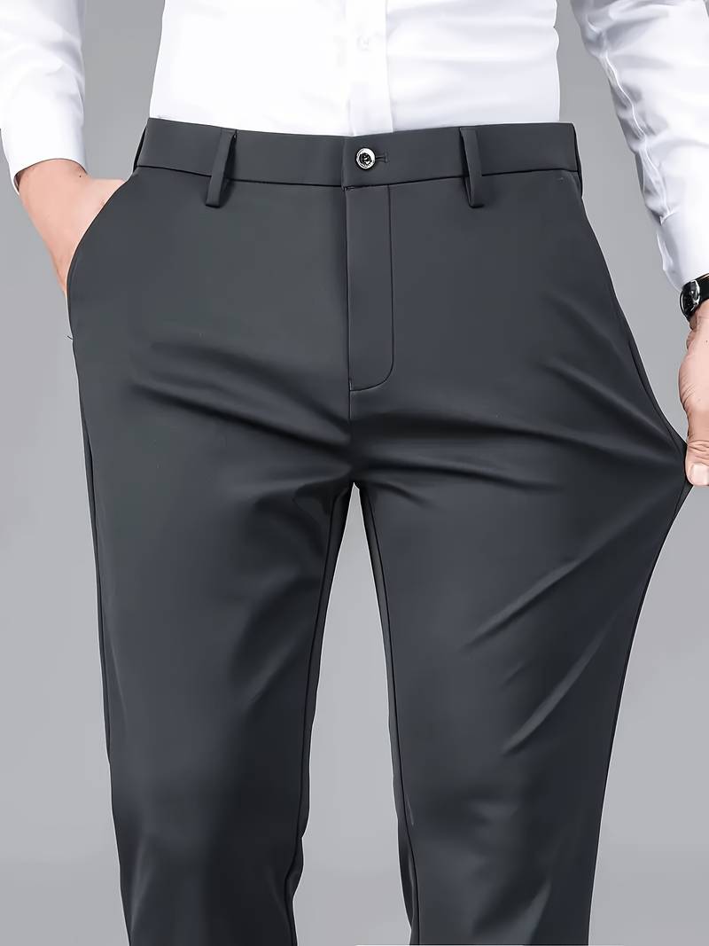 Dark Grey Men's Wrinkle-Resistant Pants