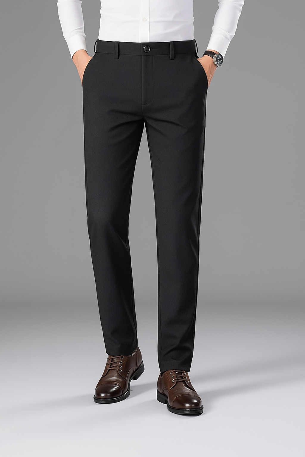 Black Men's Wrinkle-Resistant Pants