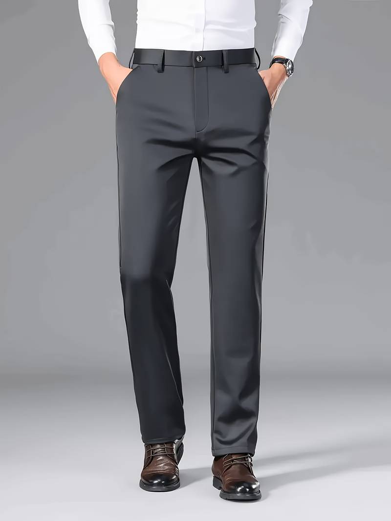Dark Grey Men's Wrinkle-Resistant Pants