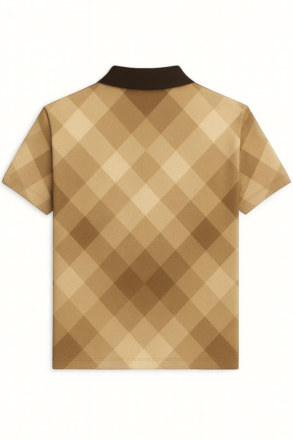 Brown & Mustard Check Polo T-Shirt