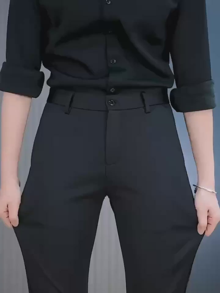 Black Men's Wrinkle-Resistant Pants