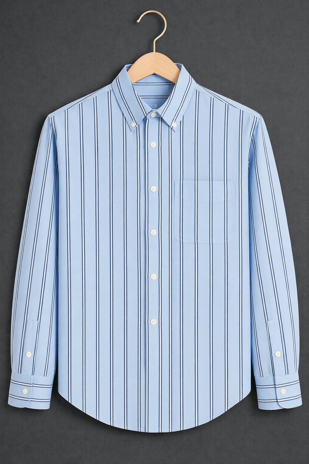 Sky Blue Pinstripe Formal Shirt - Image 5