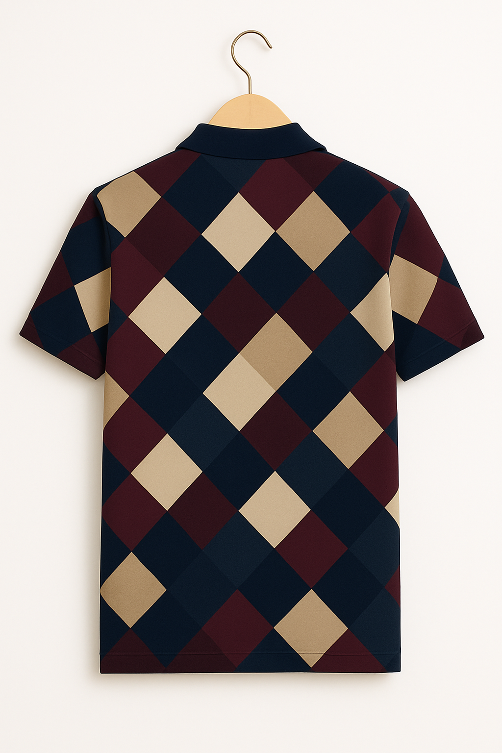 Wine and Brown Striped Polo T-Shirt - Image 4