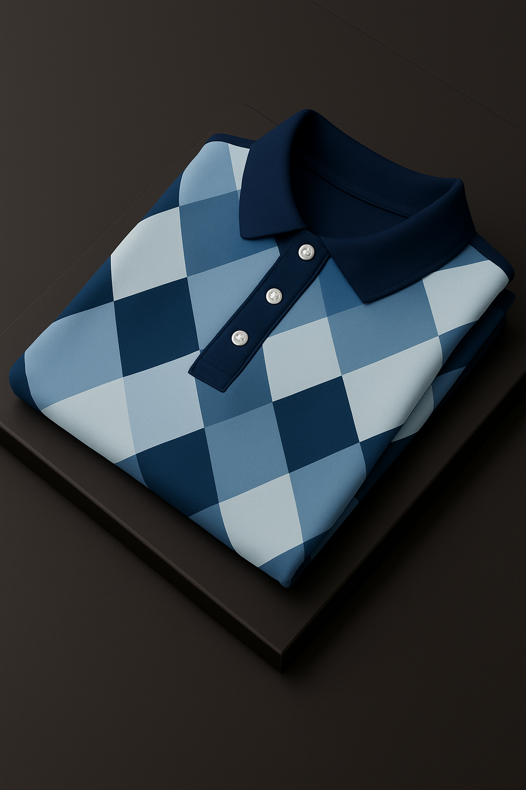 Dark Blue Striped Polo T-Shirt