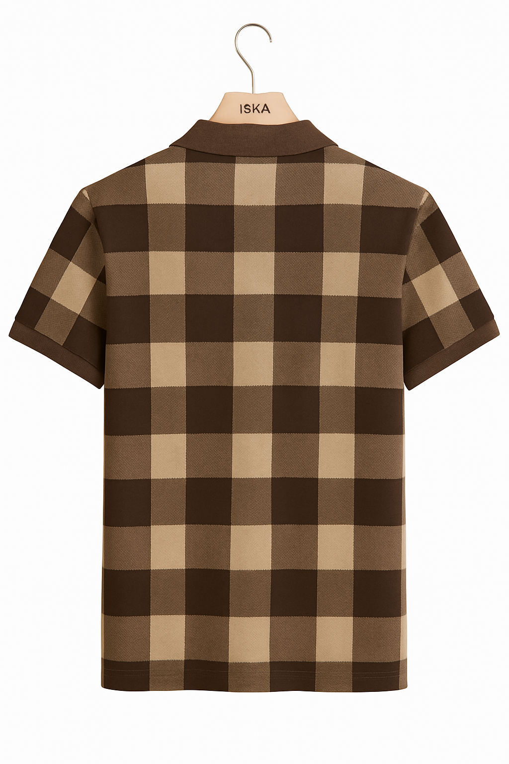 Brown and Mustard Striped Polo T-Shirt - Image 4