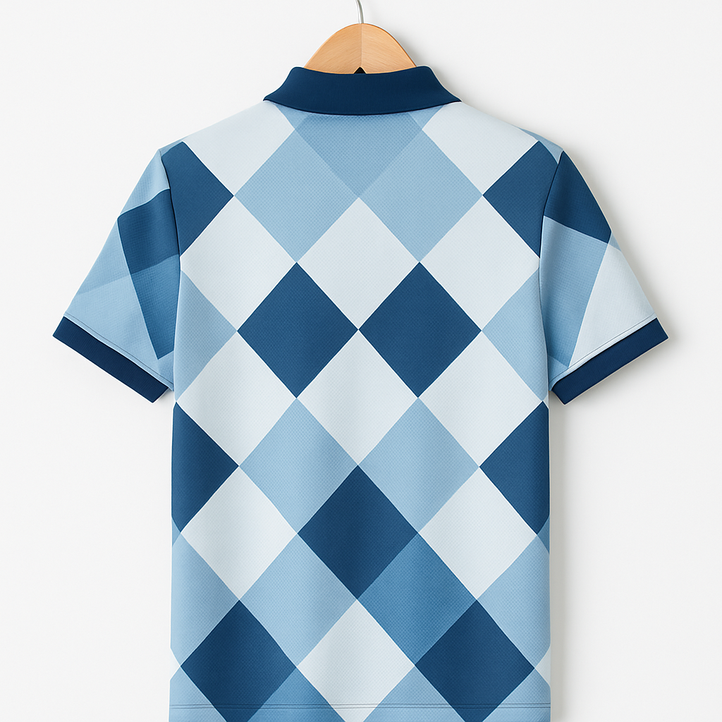 Dark Blue Striped Polo T-Shirt - Image 3