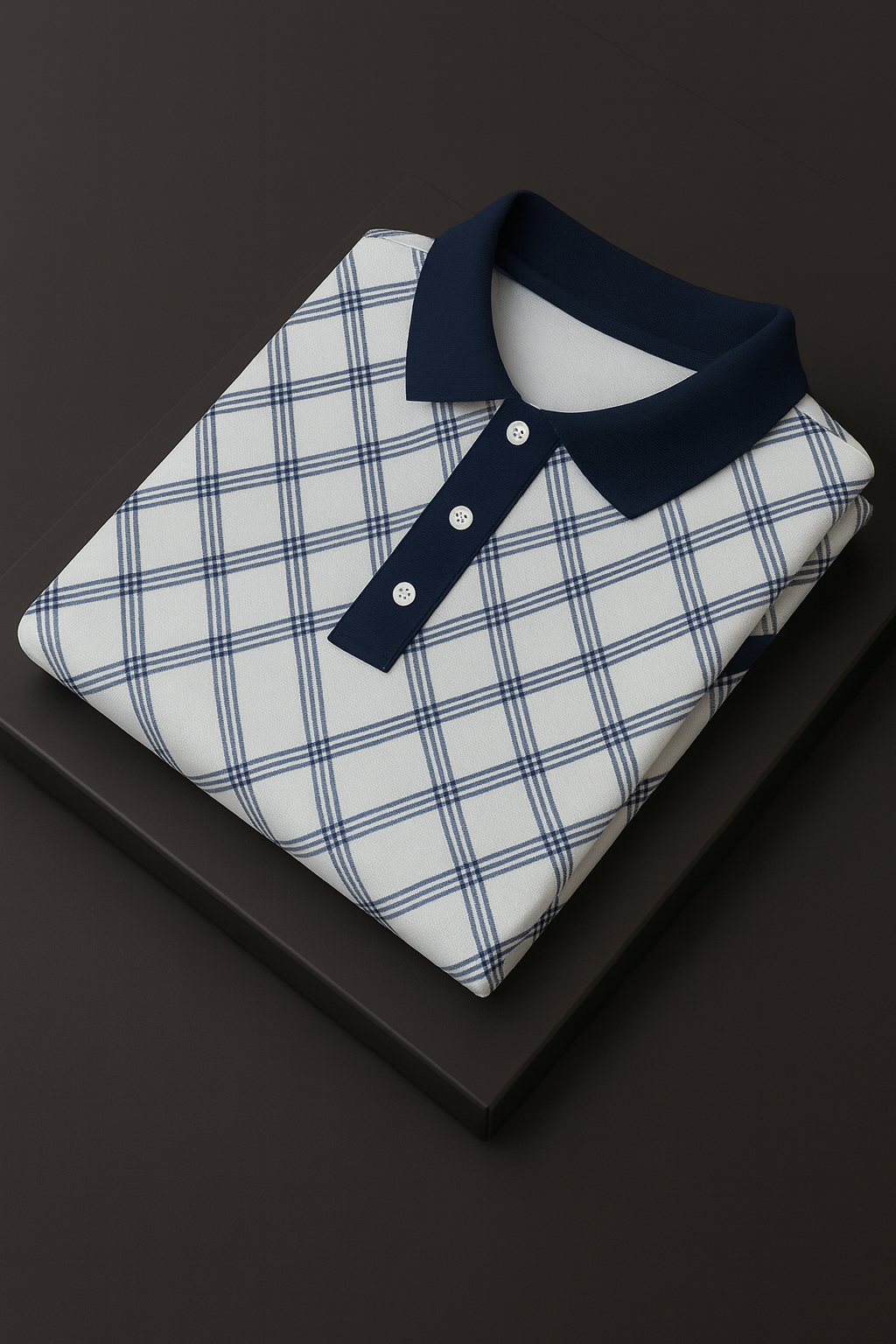 White and Blue Striped Polo T-Shirt