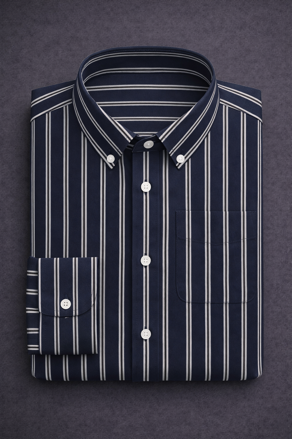 Navi Blue Pinstripe Formal Shirt