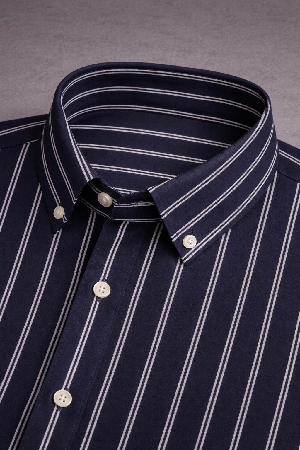 Navi Blue Pinstripe Formal Shirt - Image 7