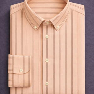 Peach Brown Pinstripe Formal Shirt