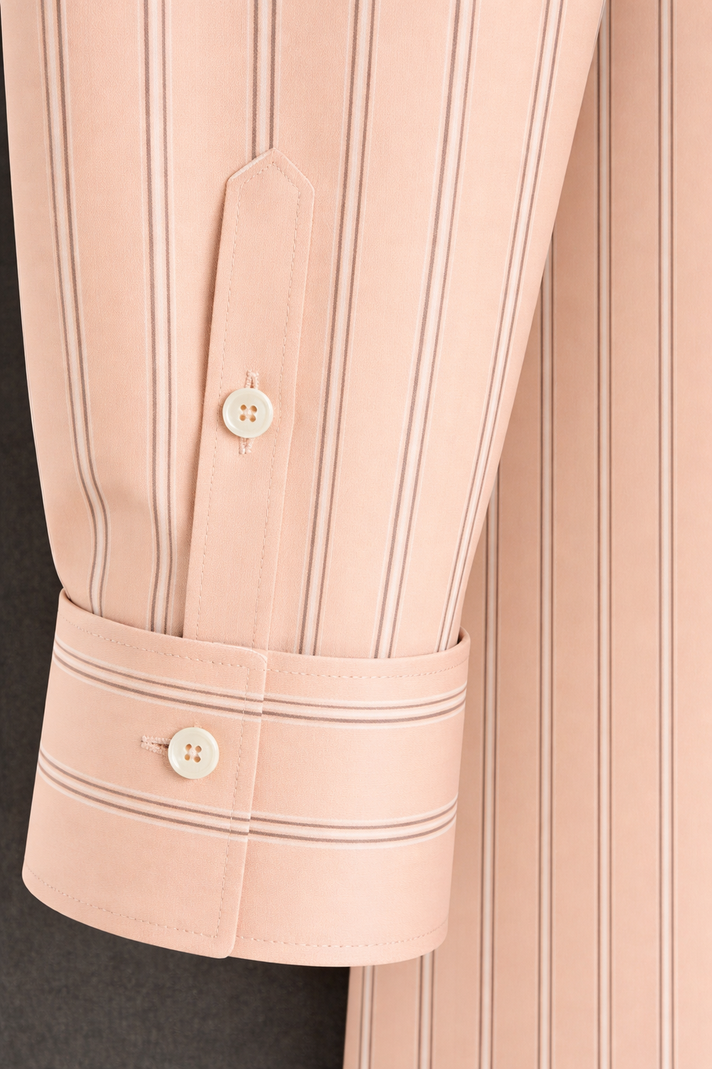 Peach Brown Pinstripe Formal Shirt - Image 8