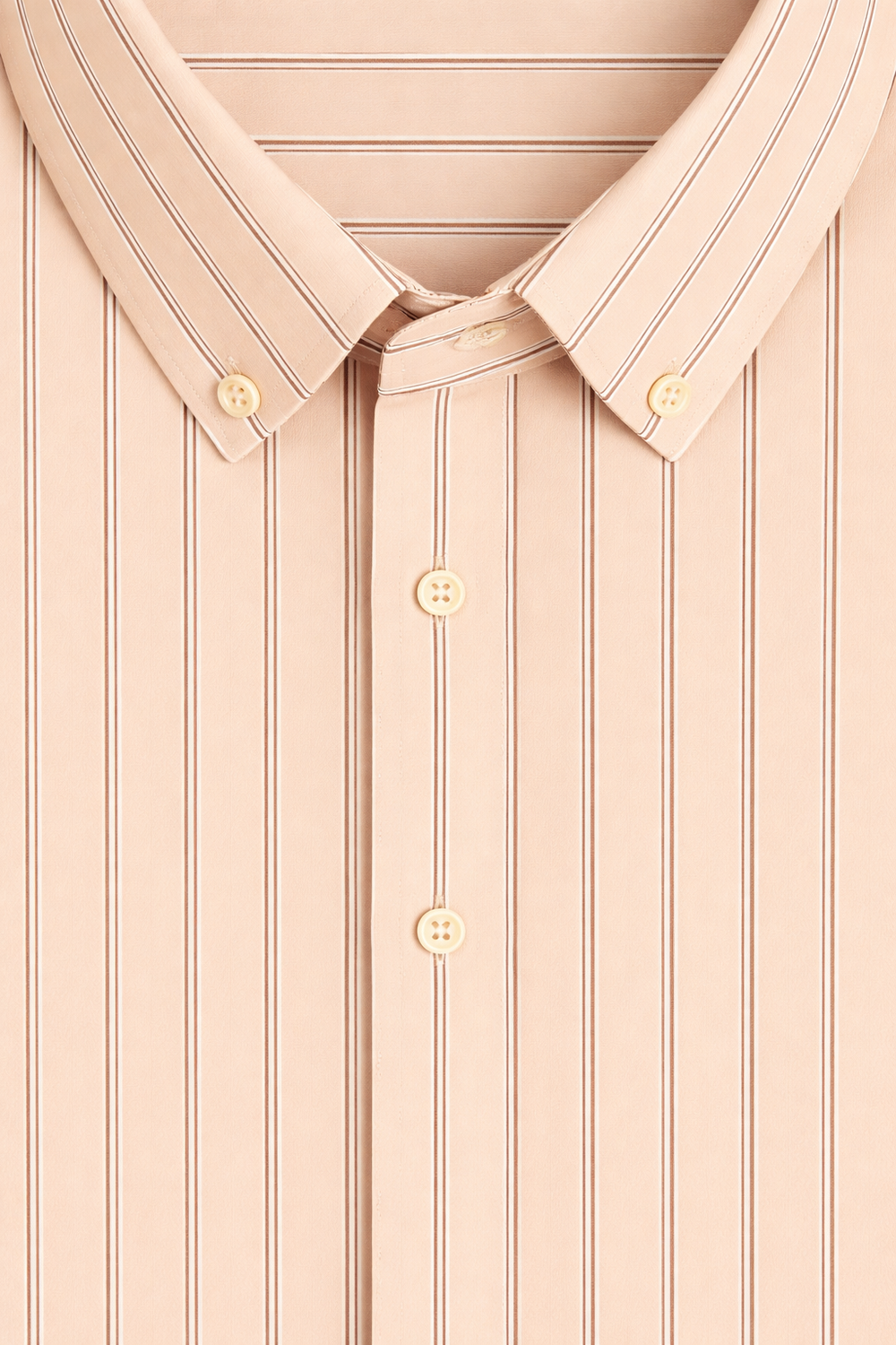 Peach Brown Pinstripe Formal Shirt - Image 2