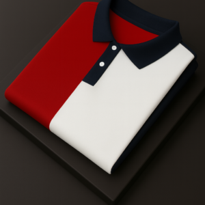 Red and White Striped Polo T-Shirt