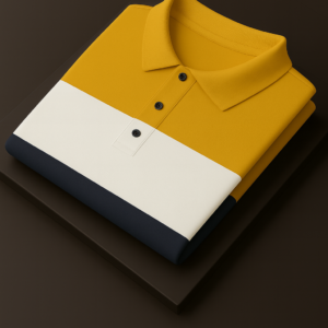 Yellow and White Striped Polo T-Shirt