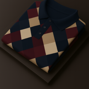 Wine and Brown Striped Polo T-Shirt