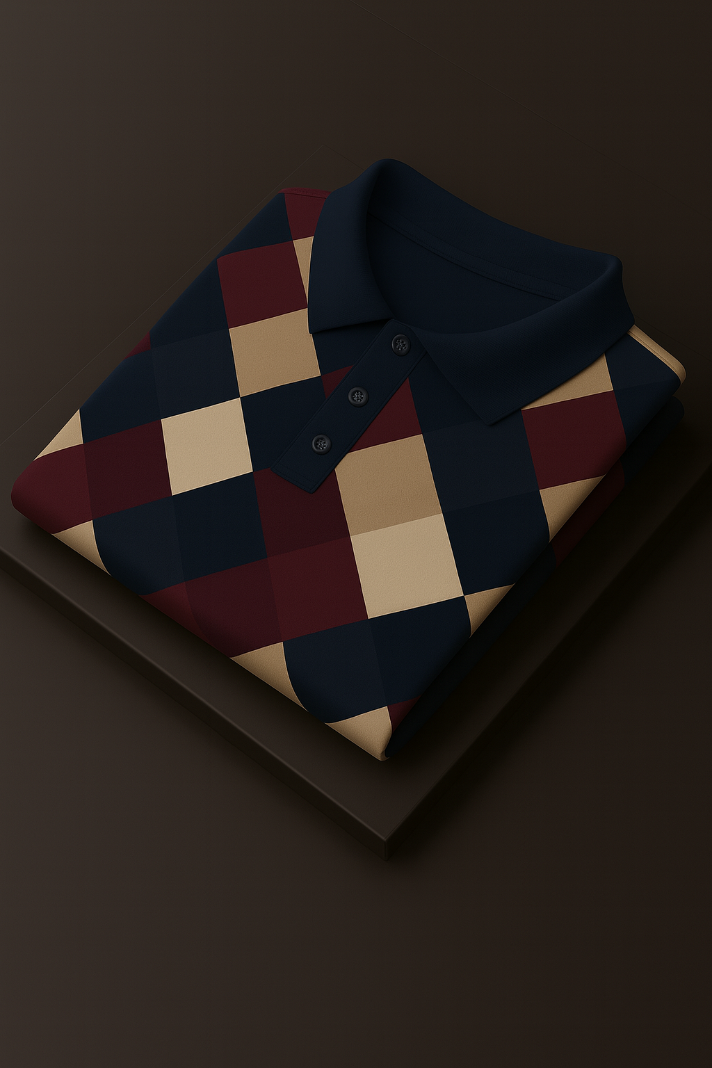 Wine and Brown Striped Polo T-Shirt