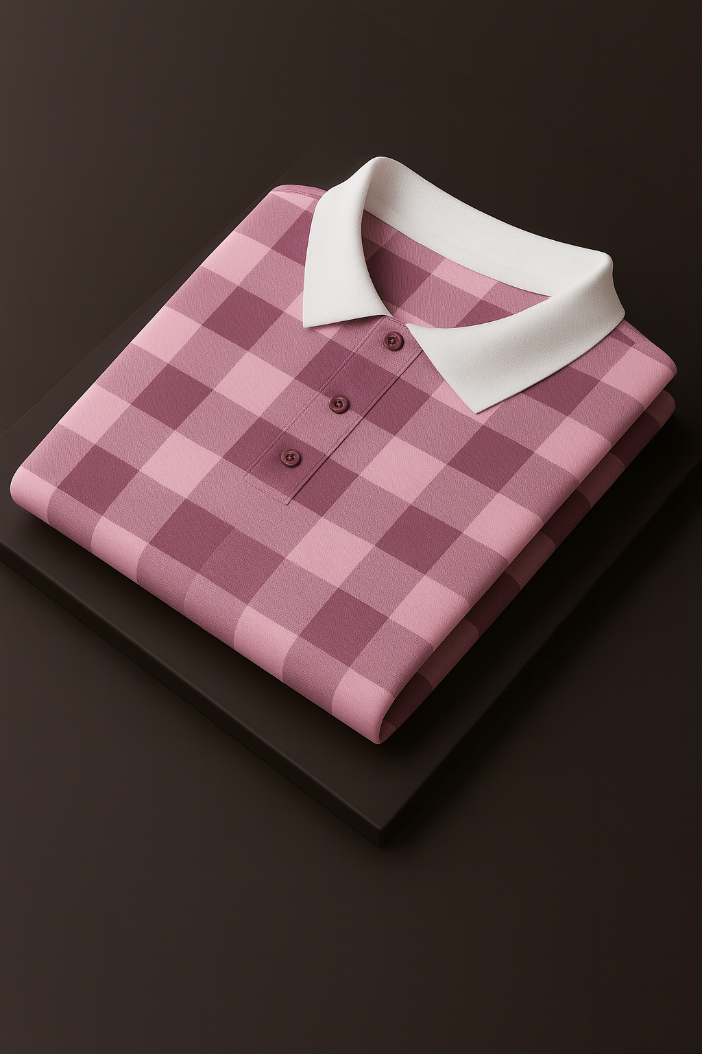 Peach and White Striped Polo T-Shirt